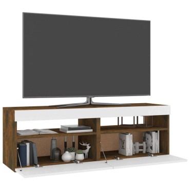 vidaXL Έπιπλα Τηλεόρασης με LED 2 τεμ. Καπνιστή Δρυς 60x35x40cm