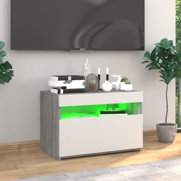 vidaXL Έπιπλο Τηλεόρασης με LED Γκρι Sonoma 60x35x40cm