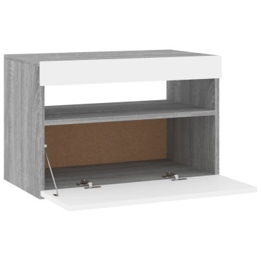 vidaXL Έπιπλο Τηλεόρασης με LED Γκρι Sonoma 60x35x40cm