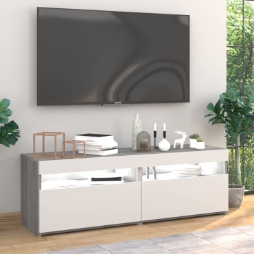 vidaXL Έπιπλα Τηλεόρασης με LED 2 τεμ. Γκρι Sonoma 60x35x40cm