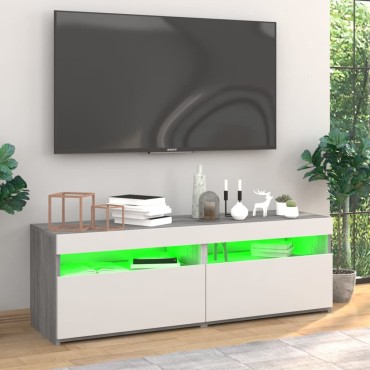 vidaXL Έπιπλα Τηλεόρασης με LED 2 τεμ. Γκρι Sonoma 60x35x40cm