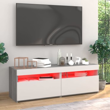 vidaXL Έπιπλα Τηλεόρασης με LED 2 τεμ. Γκρι Sonoma 60x35x40cm