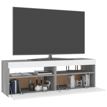 vidaXL Έπιπλα Τηλεόρασης με LED 2 τεμ. Γκρι Sonoma 60x35x40cm