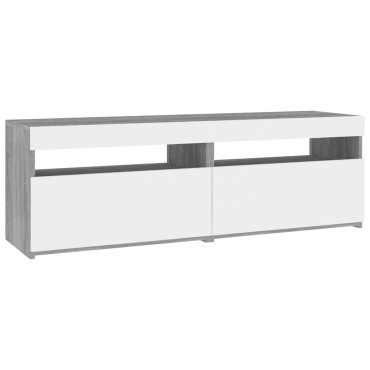 vidaXL Έπιπλα Τηλεόρασης με LED 2 τεμ. Γκρι Sonoma 60x35x40cm