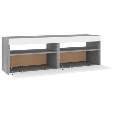 vidaXL Έπιπλα Τηλεόρασης με LED 2 τεμ. Γκρι Sonoma 60x35x40cm