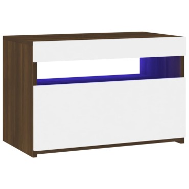vidaXL Έπιπλο Τηλεόρασης με LED Καφέ Δρυς 60x35x40cm