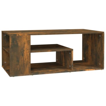 vidaXL Τραπεζάκι Σαλονιού Καπνιστή Δρυς 100x50x40cm Επεξεργ. Ξύλο 1 τεμ.