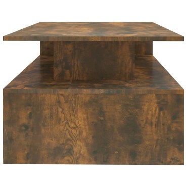 vidaXL Τραπεζάκι Σαλονιού Καπνιστή Δρυς 90x60x42,5cm Επεξεργ. Ξύλο 1 τεμ.