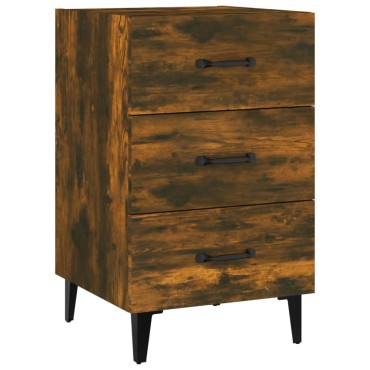 vidaXL Κομοδίνο Καπνιστή Δρυς 40x40x66cm από Επεξεργασμένο Ξύλο 1 τεμ.