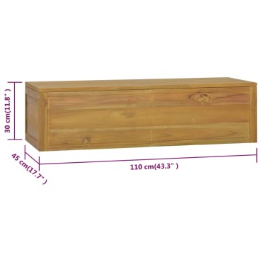 vidaXL Έπιπλο Μπάνιου Επιτοίχιο 110x45x30cm από Μασίφ Ξύλο Teak 1 τεμ.