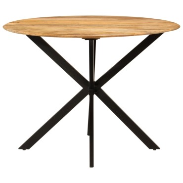 vidaXL Τραπεζαρία 110x78cm από Μασίφ Ξύλο Μάνγκο και Ατσάλι 1 τεμ.