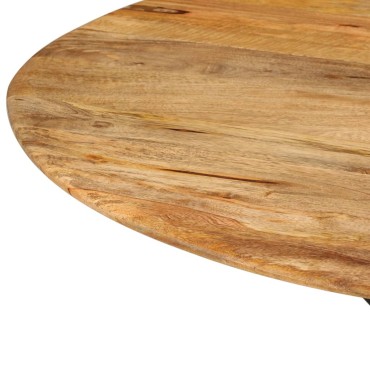 vidaXL Τραπεζαρία 110x78cm από Μασίφ Ξύλο Μάνγκο και Ατσάλι 1 τεμ.