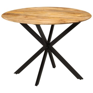 vidaXL Τραπεζαρία 110x78cm από Μασίφ Ξύλο Μάνγκο και Ατσάλι 1 τεμ.