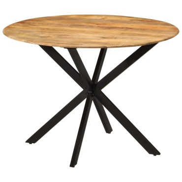vidaXL Τραπεζαρία 110x78cm από Μασίφ Ξύλο Μάνγκο και Ατσάλι 1 τεμ.