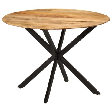 vidaXL Τραπεζαρία 110x78cm από Μασίφ Ξύλο Μάνγκο και Ατσάλι 1 τεμ.