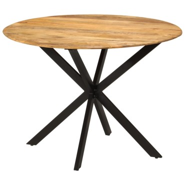 vidaXL Τραπεζαρία 110x78cm από Μασίφ Ξύλο Μάνγκο και Ατσάλι 1 τεμ.