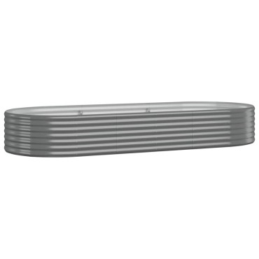 vidaXL Ζαρντινιέρα Γκρι 249x100x36 εκ. Ατσάλι με Ηλεκτρ. Βαφή Πούδρας