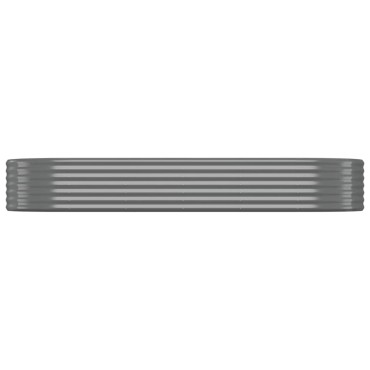 vidaXL Ζαρντινιέρα Γκρι 249x100x36 εκ. Ατσάλι με Ηλεκτρ. Βαφή Πούδρας