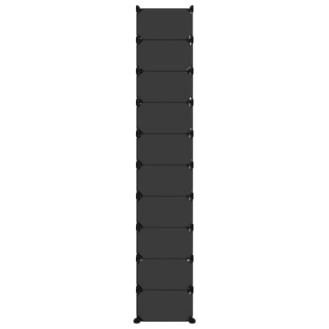 vidaXL Παπουτσοθήκη Μαύρη 44x32x174cm από Πολυπροπυλένιο