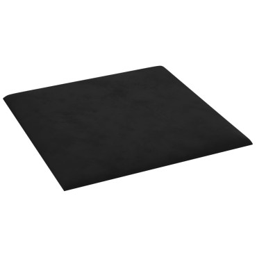 vidaXL Πάνελ Τοίχου 12 τεμ. Μαύρα 30 x 30 εκ. 1,08 μ² Βελούδινα