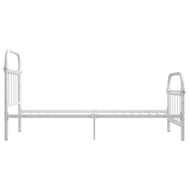 vidaXL Πλαίσιο Κρεβατιού Λευκό 90x200cm Μεταλλικό 1 τεμ. - Μονό