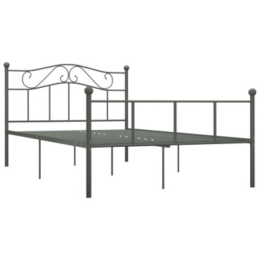 vidaXL Πλαίσιο Κρεβατιού Γκρι 160 x 200 εκ. Μεταλλικό