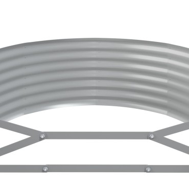 vidaXL Ζαρντινιέρα Γκρι 507x100x36 εκ. Ατσάλι με Ηλεκτρ. Βαφή Πούδρας