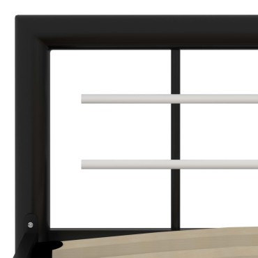 vidaXL Πλαίσιο Κρεβατιού Ασπρόμαυρο 90 x 200 εκ. Μεταλλικό