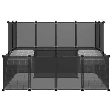 vidaXL Κλουβί Μικρών Ζώων Μαύρο 143x107x93 εκ. Πολυπροπυλένιο & Ατσάλι