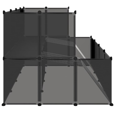 vidaXL Κλουβί Μικρών Ζώων Μαύρο 143x107x93 εκ. Πολυπροπυλένιο & Ατσάλι
