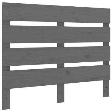 vidaXL Κεφαλάρι Κρεβατιού Γκρι 100x3x80cm από Μασίφ Ξύλο Πεύκου 1 τεμ.