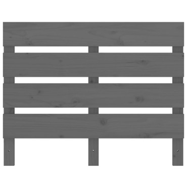vidaXL Κεφαλάρι Κρεβατιού Γκρι 100x3x80cm από Μασίφ Ξύλο Πεύκου 1 τεμ.