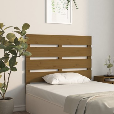 vidaXL Κεφαλάρι Κρεβατιού Μελί 100x3x80cm από Μασίφ Ξύλο Πεύκου 1 τεμ.