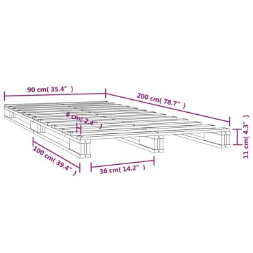 vidaXL Καναπές από Παλέτες Λευκός 90 x 200 εκ. από Μασίφ Ξύλο Πεύκου