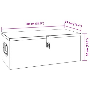 vidaXL Κουτί Αποθήκευσης Ασημί 80 x 39 x 30 εκ. από Αλουμίνιο
