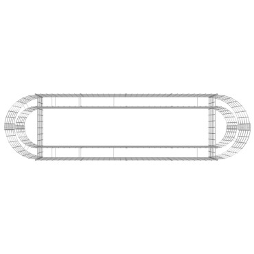 vidaXL Συρματοκιβώτιο-Γλάστρα Υπερυψωμένη 190x50x50 εκ. Γαλβαν. Ατσάλι
