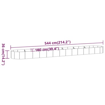 vidaXL Ζαρντινιέρα Ανθρακί 544x100x36εκ Ατσάλι με Ηλεκτρ. Βαφή Πούδρας