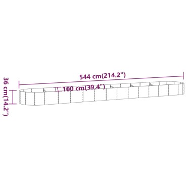 vidaXL Ζαρντινιέρα Ασημί 544x100x36 εκ. Ατσάλι με Ηλεκτρ. Βαφή Πούδρας