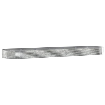 vidaXL Ζαρντινιέρα Ασημί 523x140x36 εκ. Ατσάλι με Ηλεκτρ. Βαφή Πούδρας