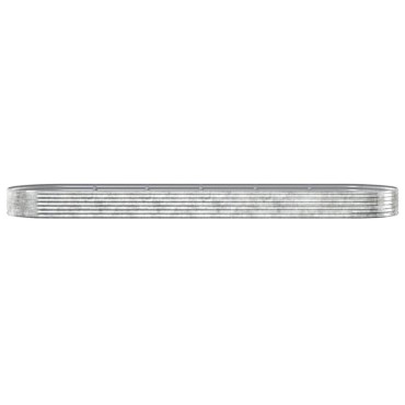 vidaXL Ζαρντινιέρα Ασημί 523x140x36 εκ. Ατσάλι με Ηλεκτρ. Βαφή Πούδρας