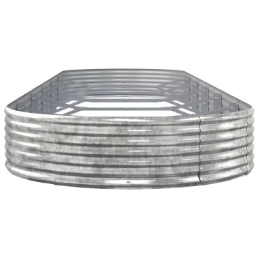 vidaXL Ζαρντινιέρα Ασημί 523x140x36 εκ. Ατσάλι με Ηλεκτρ. Βαφή Πούδρας