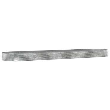 vidaXL Ζαρντινιέρα Ασημί 600x140x36 εκ. Ατσάλι με Ηλεκτρ. Βαφή Πούδρας