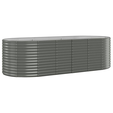 vidaXL Ζαρντινιέρα Γκρι 249x100x68 εκ. Ατσάλι με Ηλεκτρ. Βαφή Πούδρας