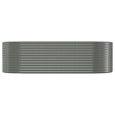 vidaXL Ζαρντινιέρα Γκρι 249x100x68 εκ. Ατσάλι με Ηλεκτρ. Βαφή Πούδρας