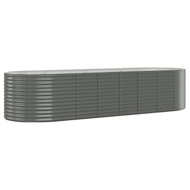 vidaXL Ζαρντινιέρα Γκρι 322x100x68 εκ. Ατσάλι με Ηλεκτρ. Βαφή Πούδρας