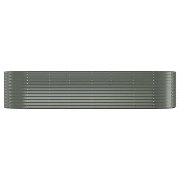 vidaXL Ζαρντινιέρα Γκρι 322x100x68 εκ. Ατσάλι με Ηλεκτρ. Βαφή Πούδρας