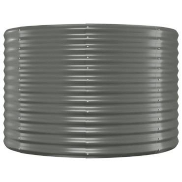 vidaXL Ζαρντινιέρα Γκρι 322x100x68 εκ. Ατσάλι με Ηλεκτρ. Βαφή Πούδρας