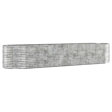 vidaXL Ζαρντινιέρα Ασημί 396x100x68 εκ. Ατσάλι με Ηλεκτρ. Βαφή Πούδρας