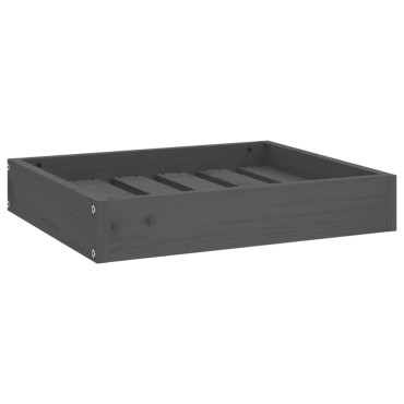 vidaXL Κρεβάτι Σκύλου Γκρι 51,5 x 44 x 9 εκ. από Μασίφ Ξύλο Πεύκου