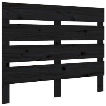 vidaXL Κεφαλάρι Κρεβατιού Μαύρο 75x3x80cm από Μασίφ Ξύλο Πεύκου 1 τεμ.